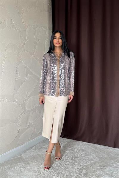 Vizon Işıltılı Garni Gömlek