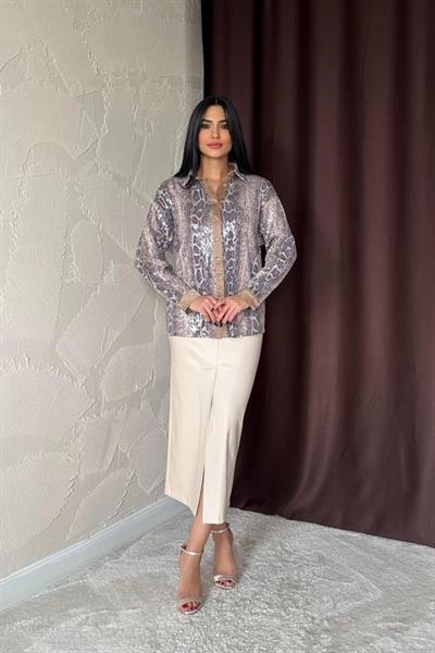 Vizon Işıltılı Garni Gömlek