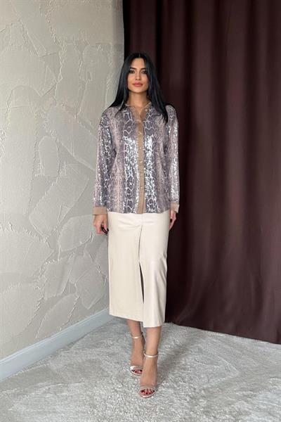 Vizon Işıltılı Garni Gömlek