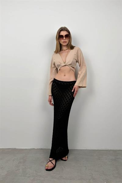 Volan Kol Bağlamalı Bluz