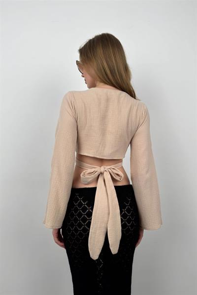 Volan Kol Bağlamalı Bluz