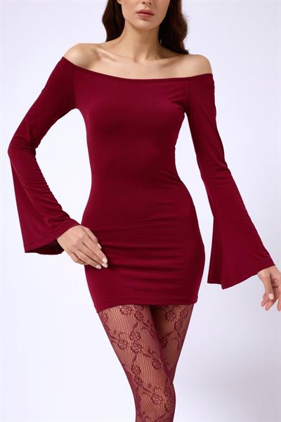 Volan Kol Straplez Mini Elbise