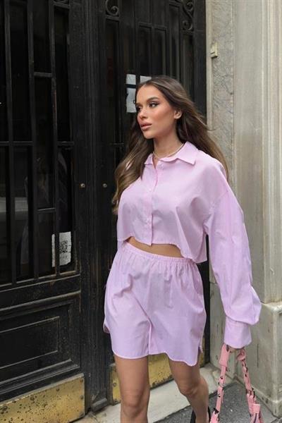 Volerie Çizgili Şortlu Takım 9342-17