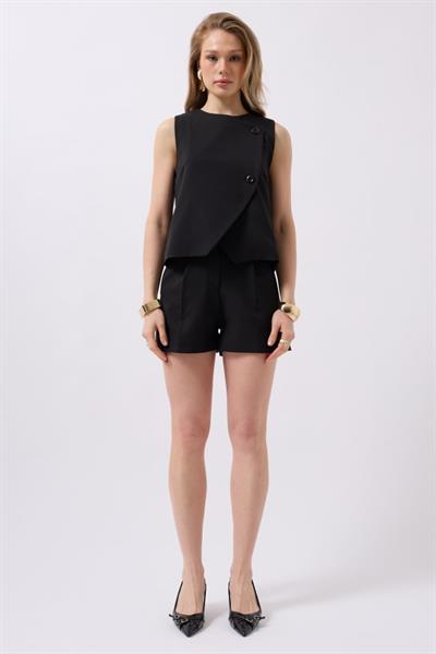 Yandan Düğmeli Dokuma Yelek