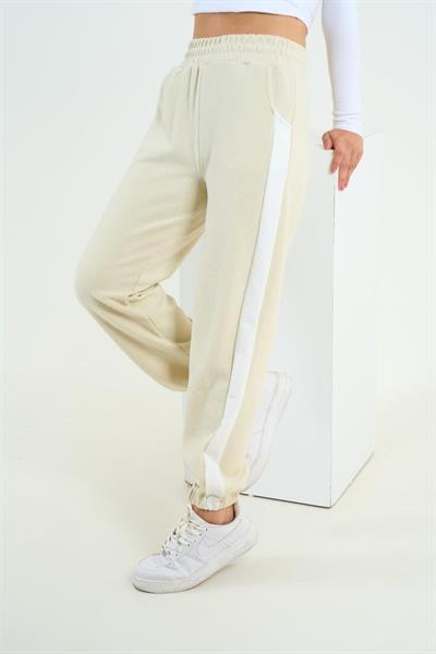 Yandan Kalın Şeritli Eşofman - Kemik