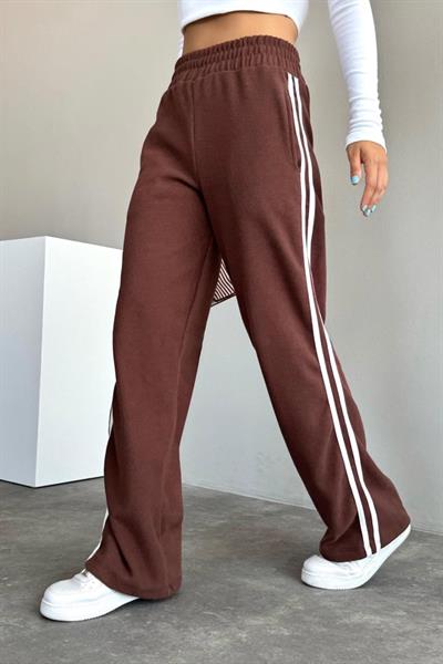 Yandan Şeritli Eşofman - KAHVE