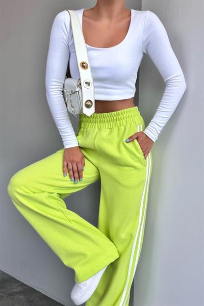 Yandan Şeritli Eşofman - Yeşil