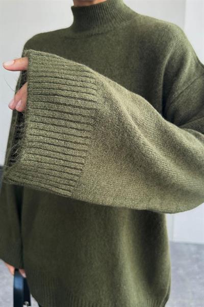 Yarım Balıkçı Uzun Kazak - Haki