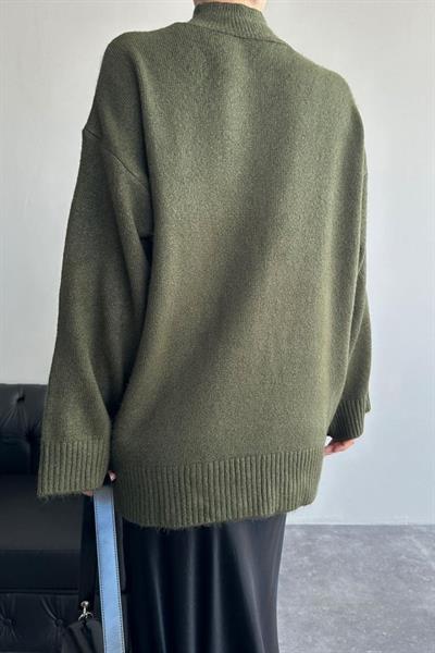 Yarım Balıkçı Uzun Kazak - Haki