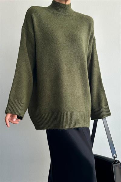 Yarım Balıkçı Uzun Kazak - Haki