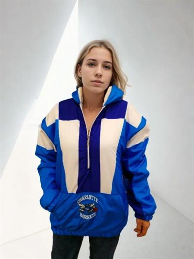 Yarım Fermuarlı İçi Astarlı Mont - Mavi