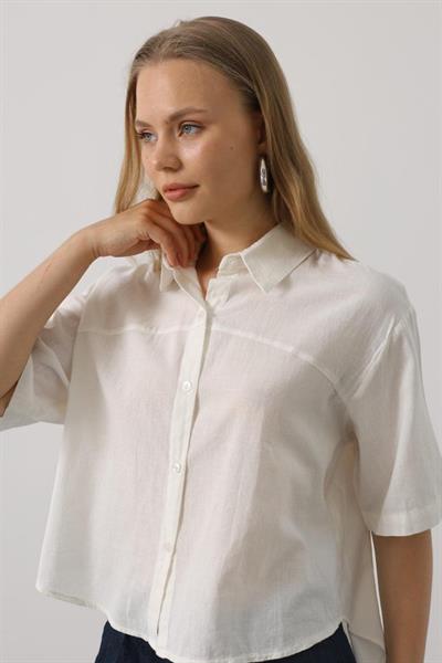 Yarım Kol Gömlek - Beyaz