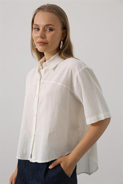 Yarım Kol Gömlek - Beyaz