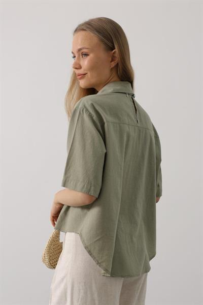 Yarım Kol Gömlek - Haki