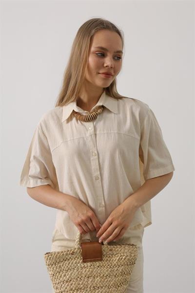 Yarım Kol Gömlek - Taş