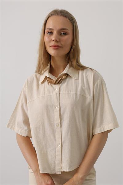 Yarım Kol Gömlek - Taş