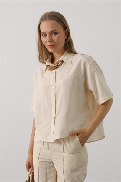 Yarım Kol Gömlek - Taş