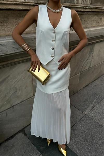 Yelek Ve Pilise Etekli Premium Takım 10096