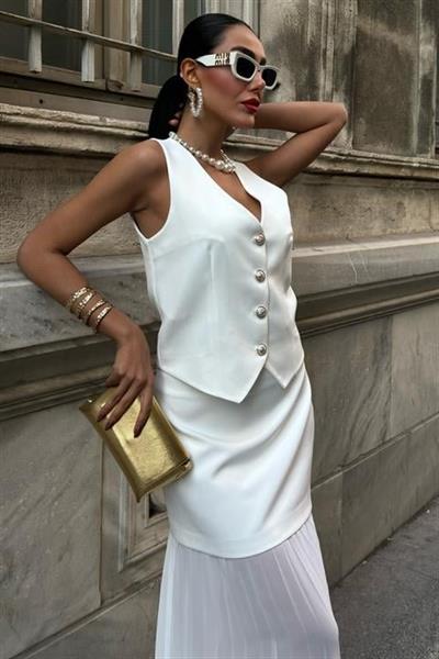 Yelek Ve Pilise Etekli Premium Takım 10096