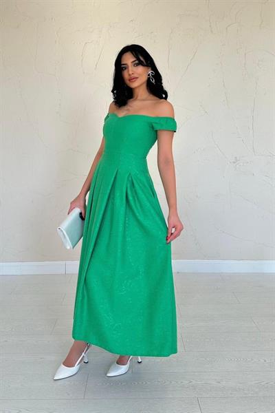 Yeşil Jakarlı Elbise