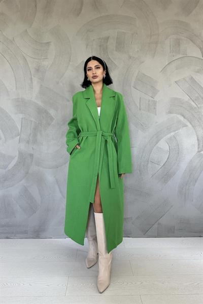 Yeşil Kuşaklı Midi Kaban