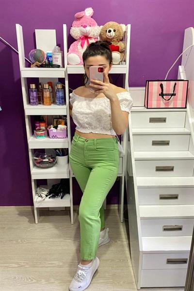 Yeşil Yıkamalı Gömlek Ve Pantolon Takım