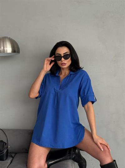 Yırtmaç Detaylı Tunik Gömlek