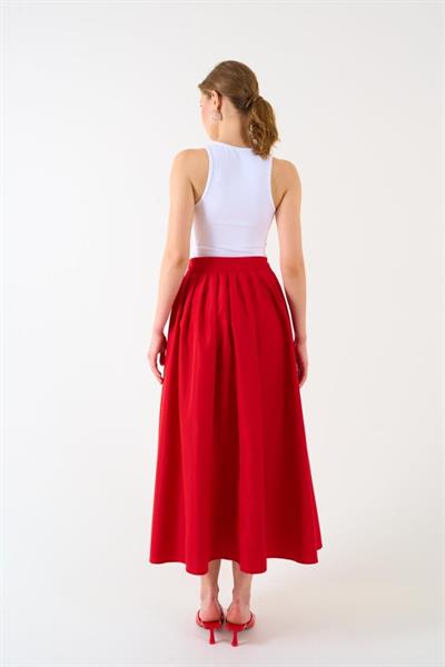 Yırtmaçlı Etek - Kırmızı