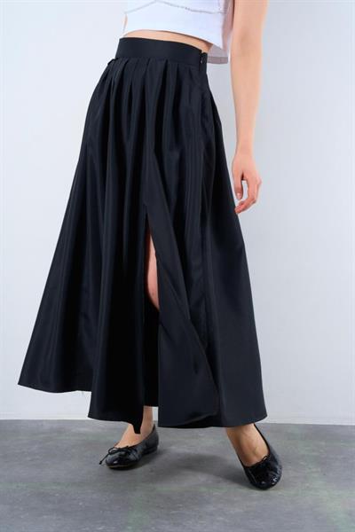 Yırtmaçlı Etek - Siyah