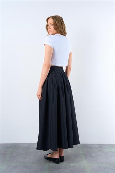 Yırtmaçlı Etek - Siyah