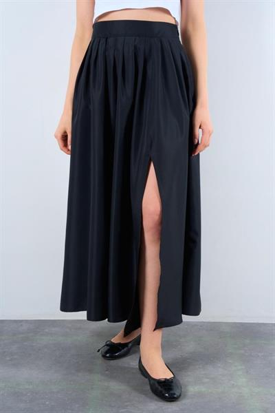 Yırtmaçlı Etek - Siyah