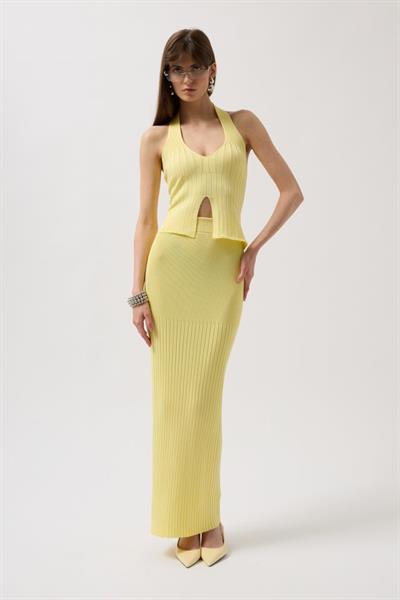 Yüksek Bel Dokulu Etek