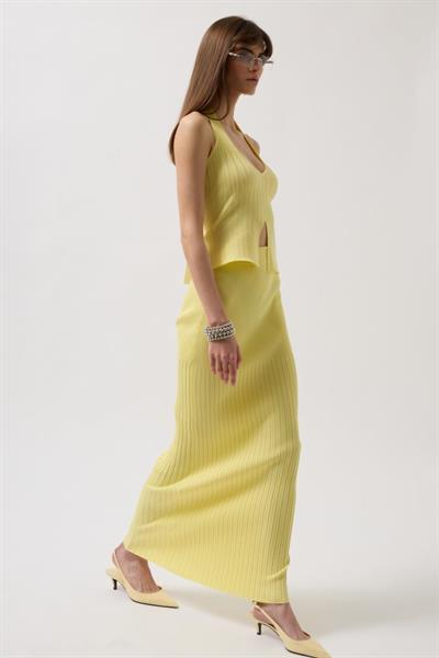 Yüksek Bel Dokulu Etek