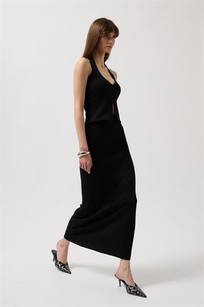 Yüksek Bel Dokulu Etek