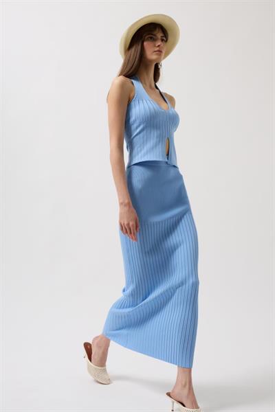 Yüksek Bel Dokulu Etek