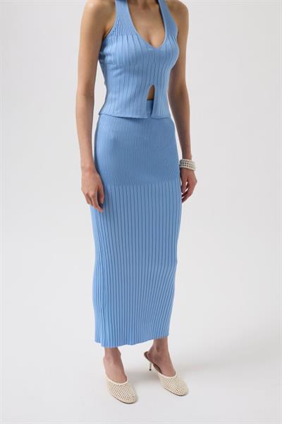 Yüksek Bel Dokulu Etek