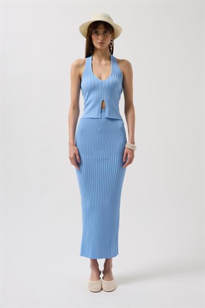 Yüksek Bel Dokulu Etek