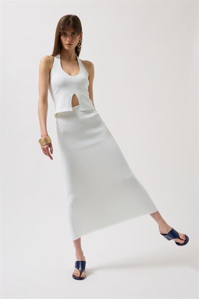 Yüksek Bel Dokulu Etek