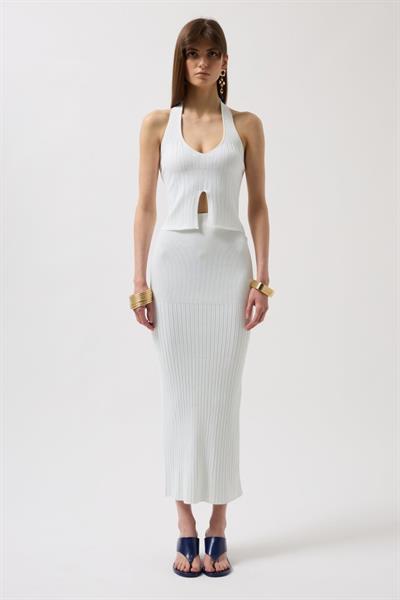 Yüksek Bel Dokulu Etek