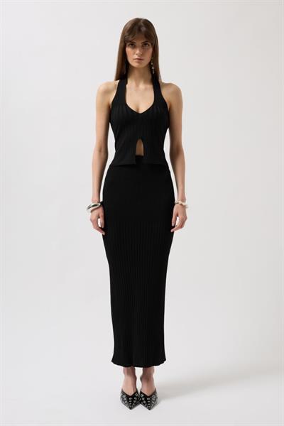 Yüksek Bel Dokulu Etek