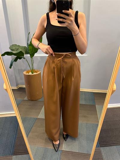 Yüksek Bel Kordon Detayli Pantolon