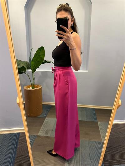 Yüksek Bel Kordon Detayli Pantolon