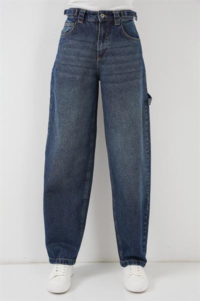 Yüksek Bel Kot Pantolon 6701 - Lacivert