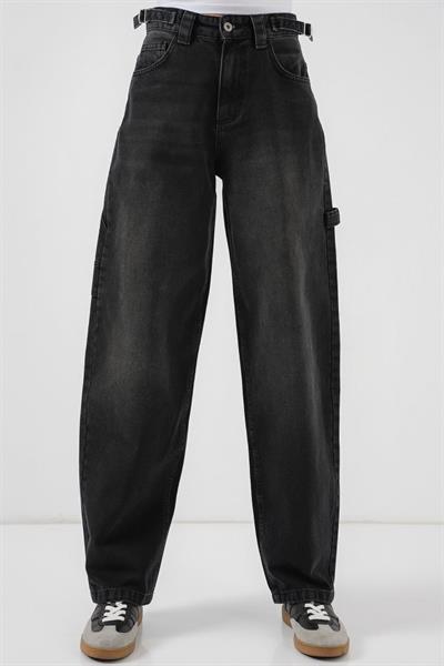 Yüksek Bel Kot Pantolon 6701 - Siyah