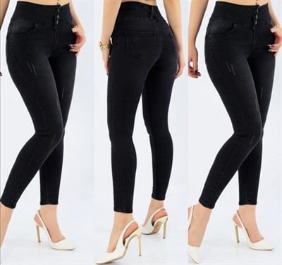 Yüksek Bel Likralı Kot Pantolon