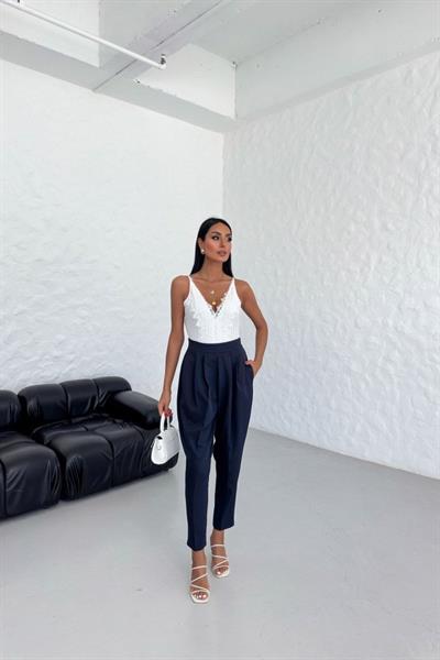 Yüksek Bel Mom Kesi̇m Double Pantolon