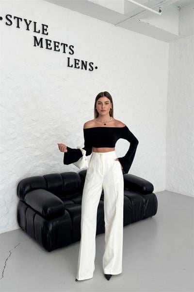 Yüksek Bel Pensli̇ Palazzo Pantolon