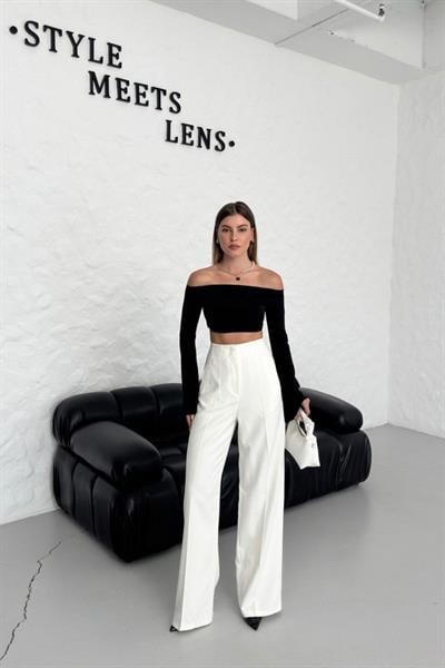 Yüksek Bel Pensli̇ Palazzo Pantolon