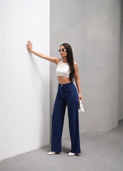 Yüksek Bel Straight Fit Palazzo Pantolon