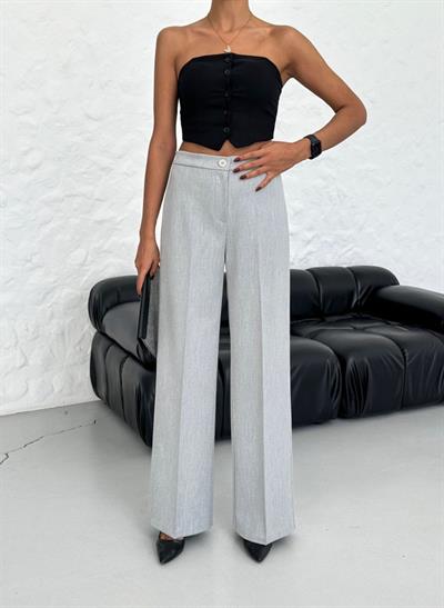 Yüksek Bel Straight Fit Palazzo Pantolon